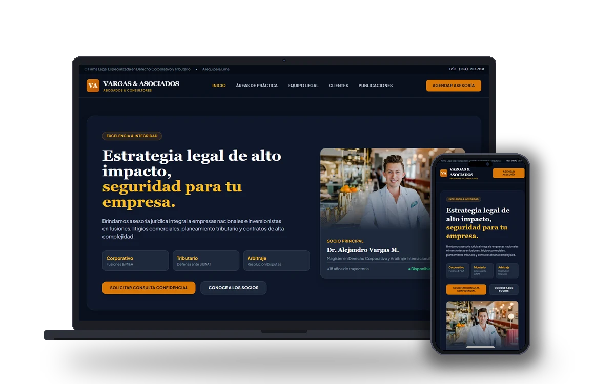 Vargas & Asociados - Estudio Jurídico - Maqueta y diseño web DEVINAV
